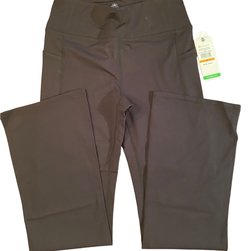 Gaiam OM High Rise Yoga Pants, Black, Size Medium